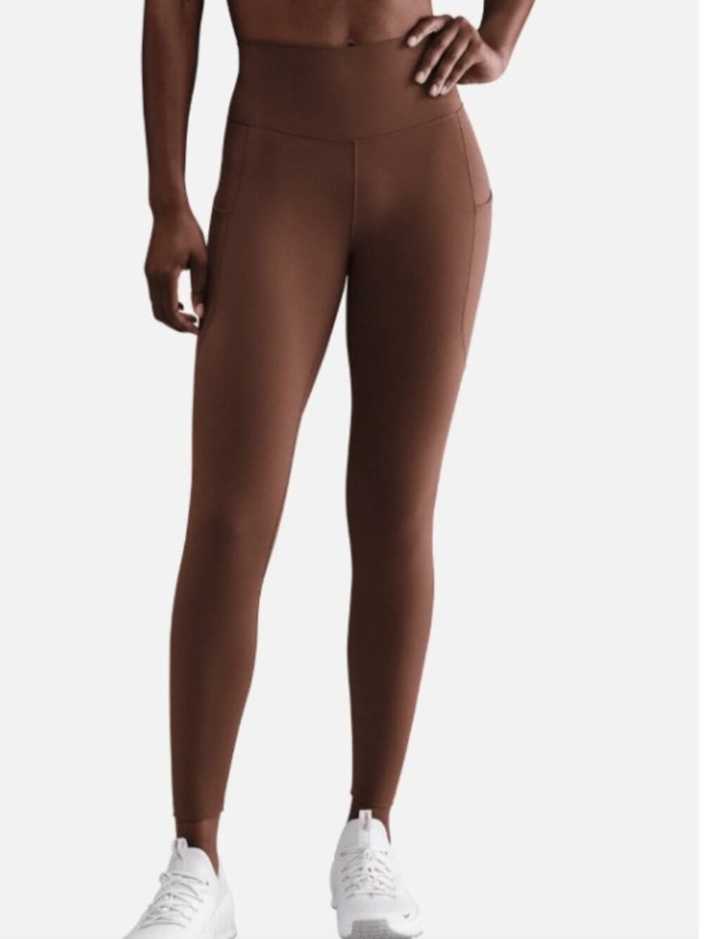 NWT Nike One Women's High Waisted 7/8 Brown Pocket Leggings